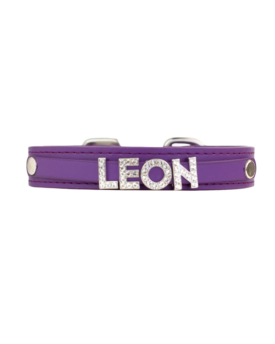 Amarante Purple collar personalized with letter charms