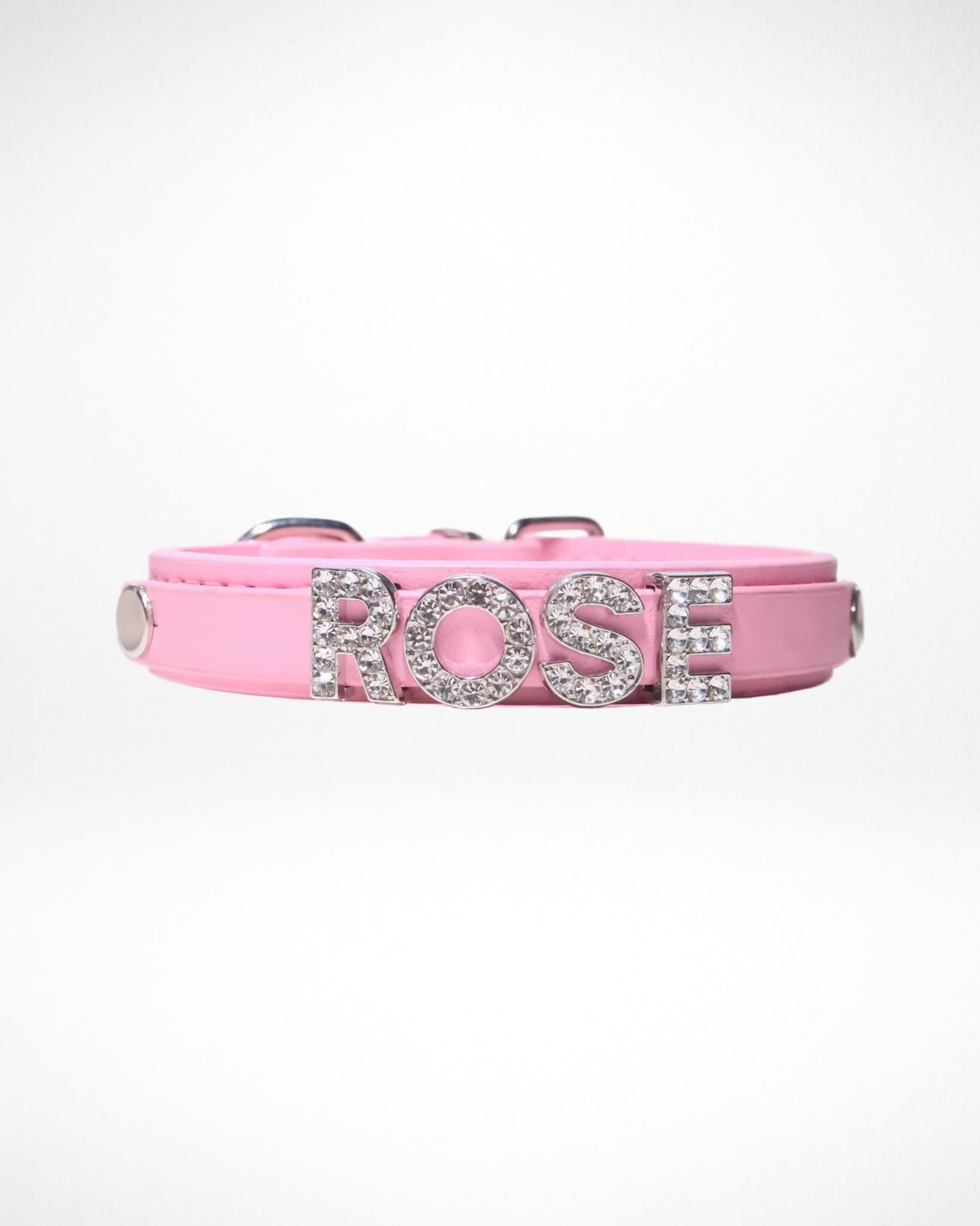 Dolci Light Pink collar personalized with letter charms